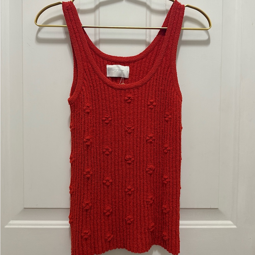 Lucky Brand Coral Textured Tank Top